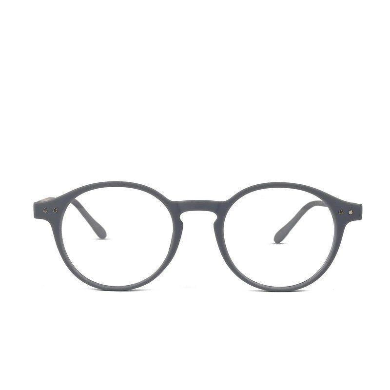BluShield Grey Medium Full Rim CIRCLE Computer Glasses for Men & Women — Hashtag Eyewears