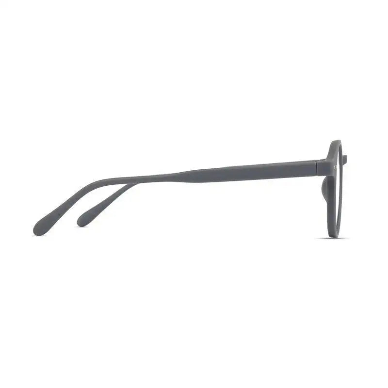 BluShield | Grey Medium Full Rim Round Computer Glasses for Men & Women [Blue Block]
