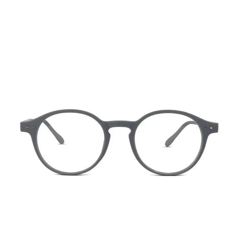 BluShield | Grey Medium Full Rim Round Computer Glasses for Men & Women [Blue Block]