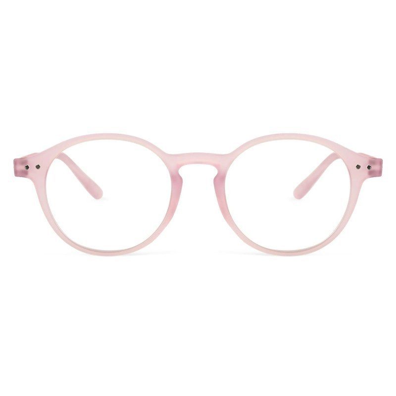 BluShield Transparent Baby Pink Medium Full Rim CIRCLE Computer Glasses for Men & Women — Hashtag Eyewears