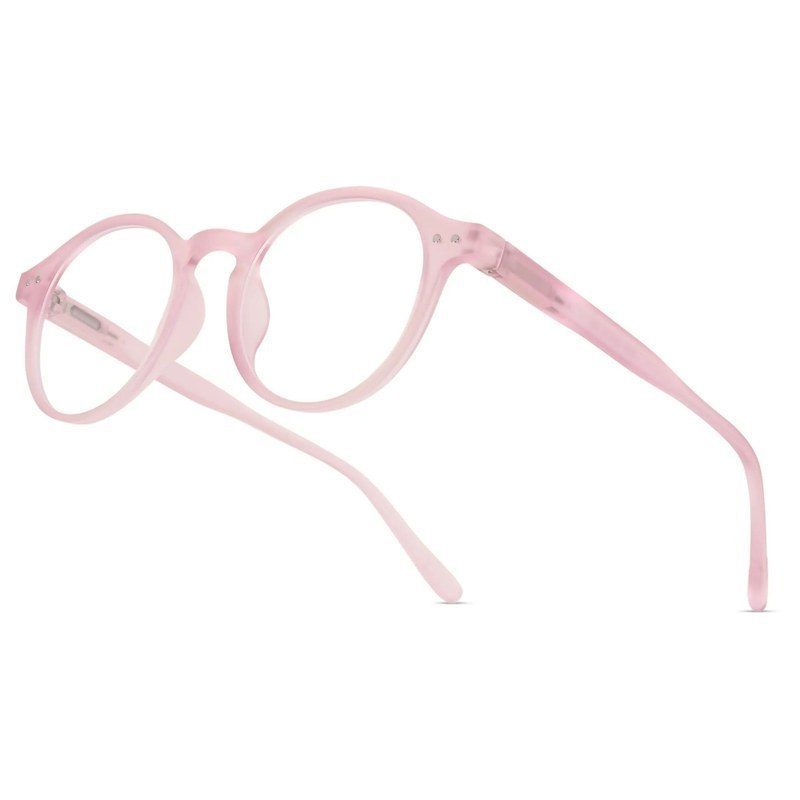 BluShield Transparent Baby Pink Medium Full Rim CIRCLE Computer Glasses for Men & Women — Hashtag Eyewears