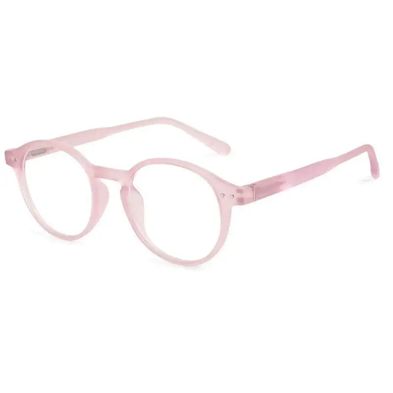 BluShield | Transparent Baby Pink Medium Full Rim Round Computer Glasses for Men & Women [Blue Block]