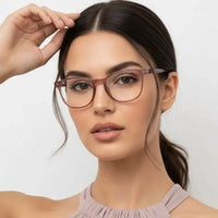 BluShield | Transparent Baby Pink Medium Full Rim Round Computer Glasses for Men & Women [Blue Block]