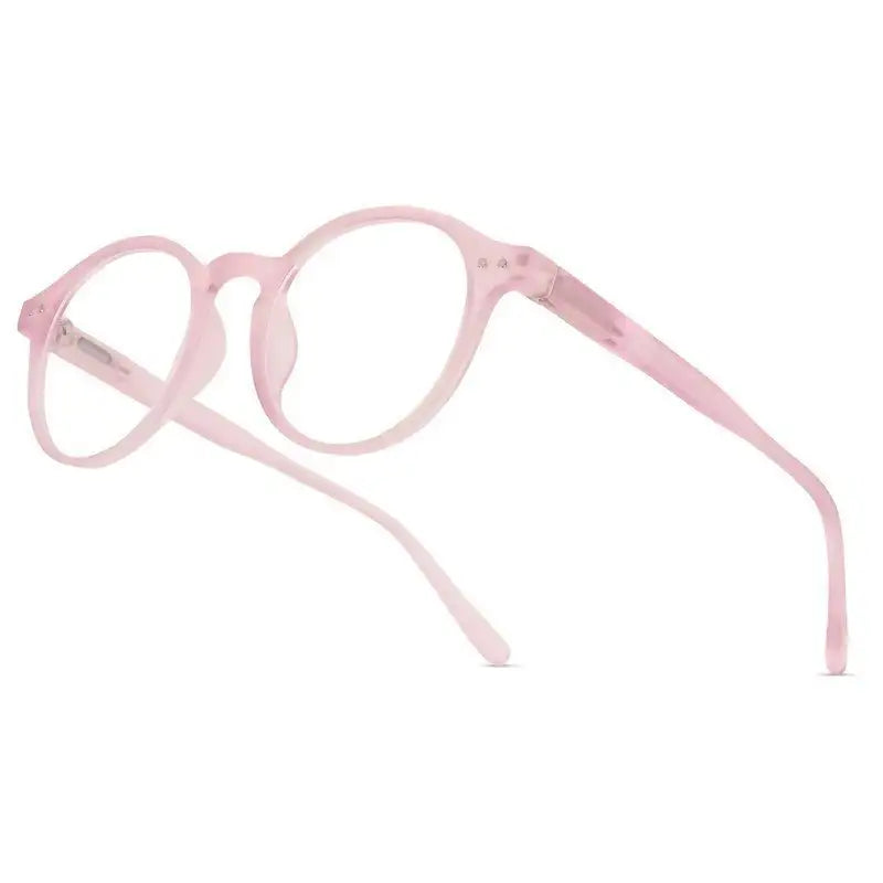BluShield | Transparent Baby Pink Medium Full Rim Round Computer Glasses for Men & Women [Blue Block]