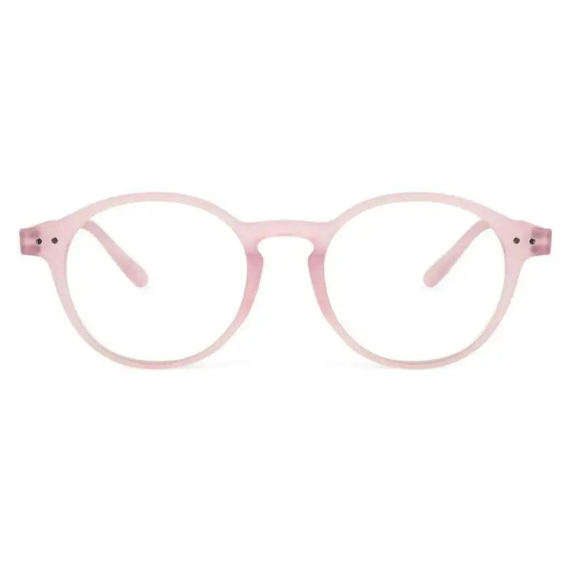 BluShield | Transparent Baby Pink Medium Full Rim Round Computer Glasses for Men & Women [Blue Block]