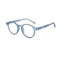 BluShield | Transparent Blue Medium Full Rim Round Computer Glasses for Men & Women [Blue Block]
