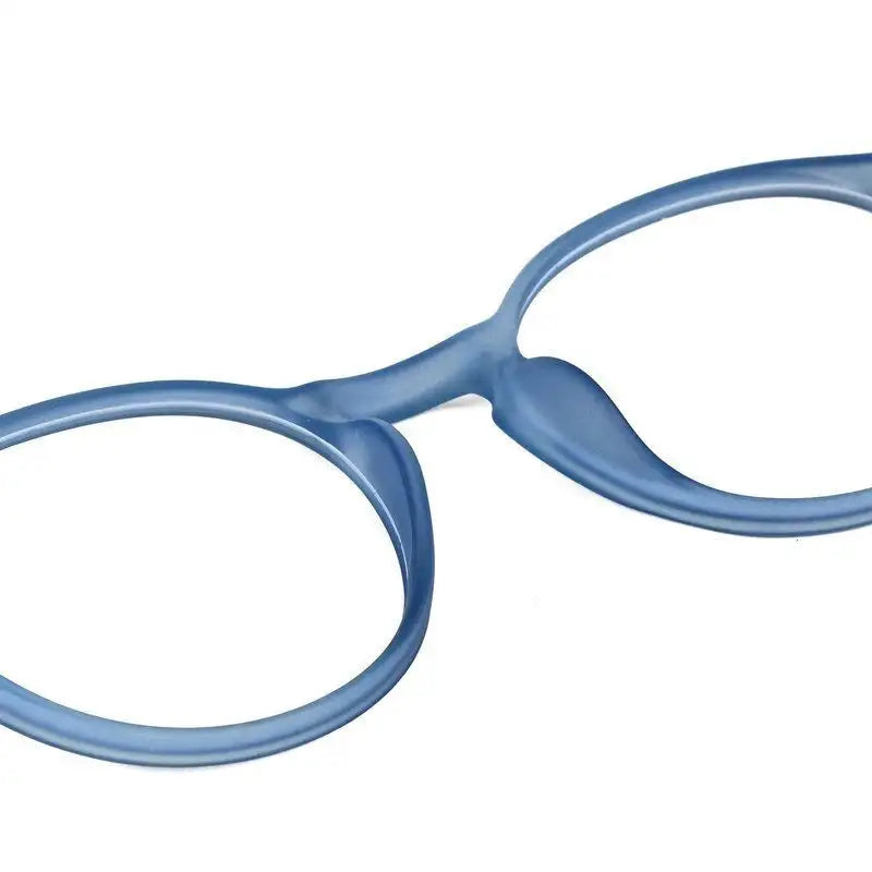 BluShield | Transparent Blue Medium Full Rim Round Computer Glasses for Men & Women [Blue Block]