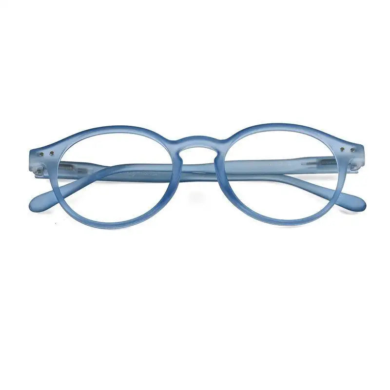 BluShield | Transparent Blue Medium Full Rim Round Computer Glasses for Men & Women [Blue Block]