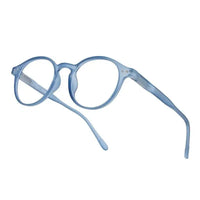 BluShield | Transparent Blue Medium Full Rim Round Computer Glasses for Men & Women [Blue Block]
