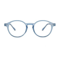 BluShield | Transparent Blue Medium Full Rim Round Computer Glasses for Men & Women [Blue Block]