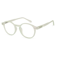BluShield Transparent Light Green Medium Full Rim CIRCLE Computer Glasses for Men & Women — Hashtag Eyewears