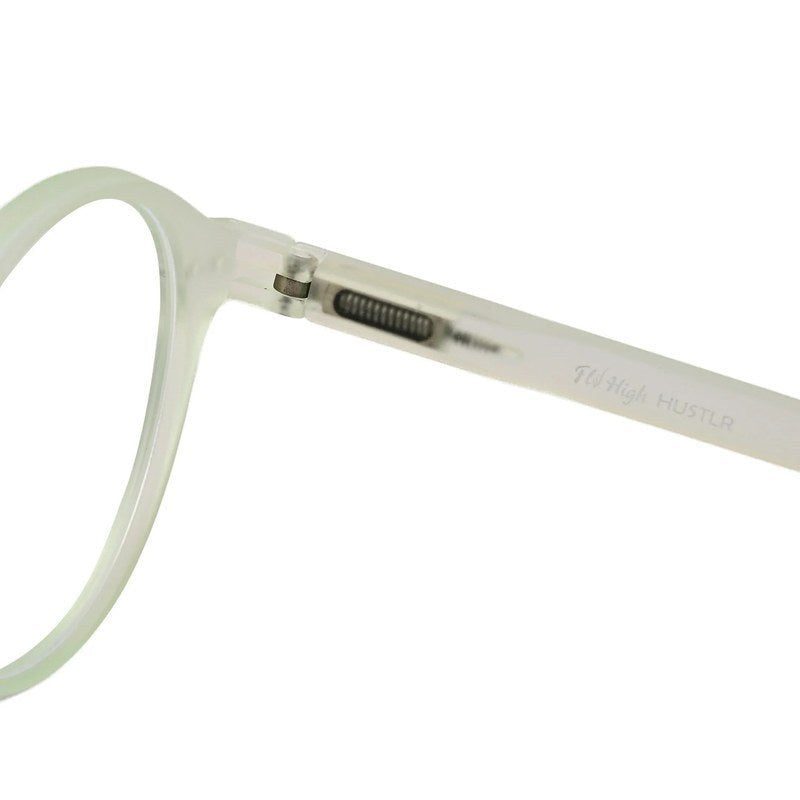 BluShield Transparent Light Green Medium Full Rim CIRCLE Computer Glasses for Men & Women — Hashtag Eyewears