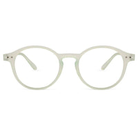 BluShield Transparent Light Green Medium Full Rim CIRCLE Computer Glasses for Men & Women — Hashtag Eyewears