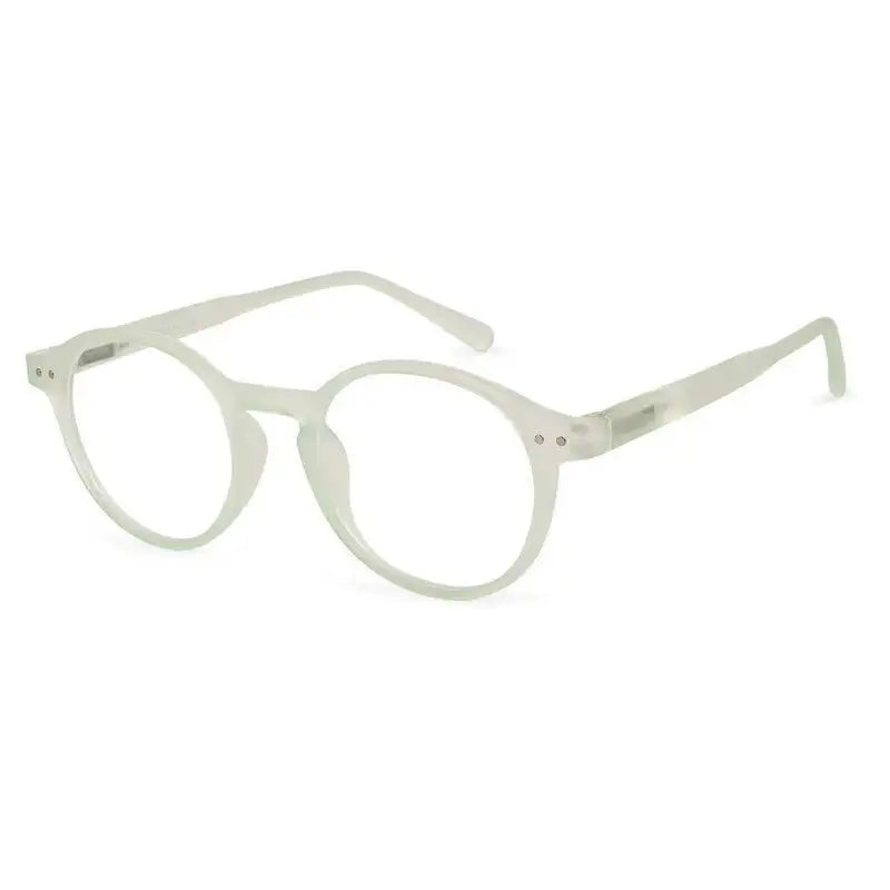 BluShield | Transparent Light Green Medium Full Rim Round Computer Glasses for Men & Women [Blue Block]
