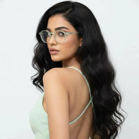 BluShield | Transparent Light Green Medium Full Rim Round Computer Glasses for Men & Women [Blue Block]