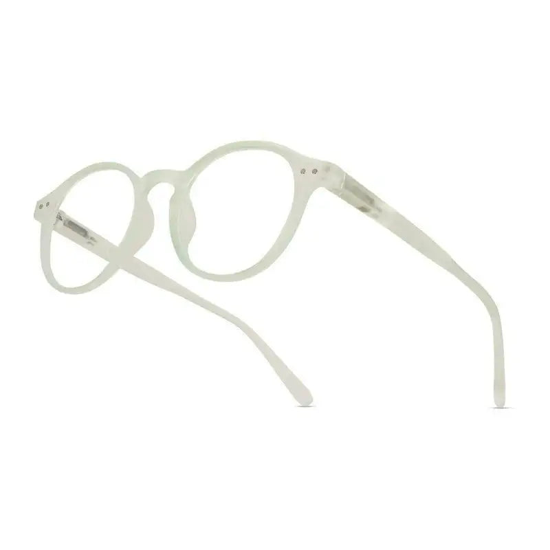 BluShield | Transparent Light Green Medium Full Rim Round Computer Glasses for Men & Women [Blue Block]