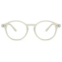 BluShield | Transparent Light Green Medium Full Rim Round Computer Glasses for Men & Women [Blue Block]