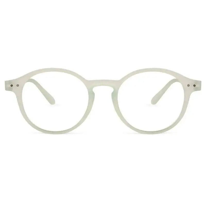 BluShield | Transparent Light Green Medium Full Rim Round Computer Glasses for Men & Women [Blue Block]