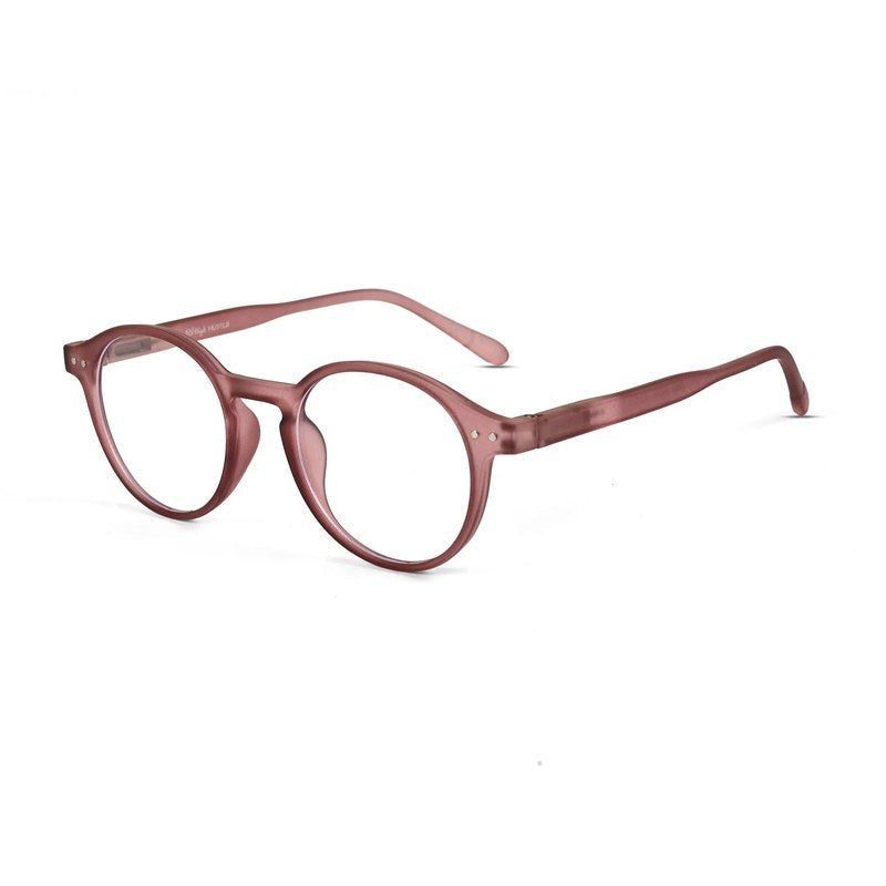 BluShield Transparent Mate Maroon Medium Full Rim CIRCLE Computer Glasses for Men & Women — Hashtag Eyewears