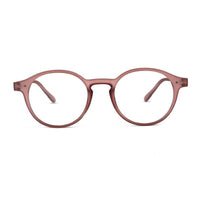 BluShield Transparent Mate Maroon Medium Full Rim CIRCLE Computer Glasses for Men & Women — Hashtag Eyewears