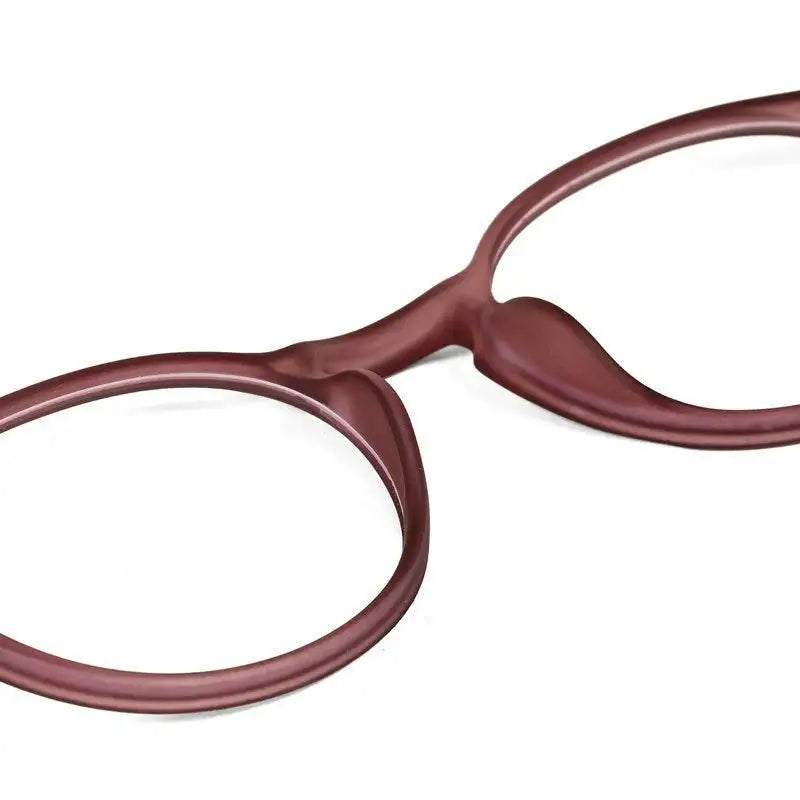 BluShield | Transparent Mate Maroon Medium Full Rim Round Computer Glasses for Men & Women [Blue Block]