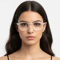 BluShield | Transparent Medium Full Rim Round Computer Glasses for Men & Women [Blue Block]