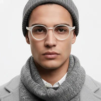 BluShield | Transparent Medium Full Rim Round Computer Glasses for Men & Women [Blue Block]