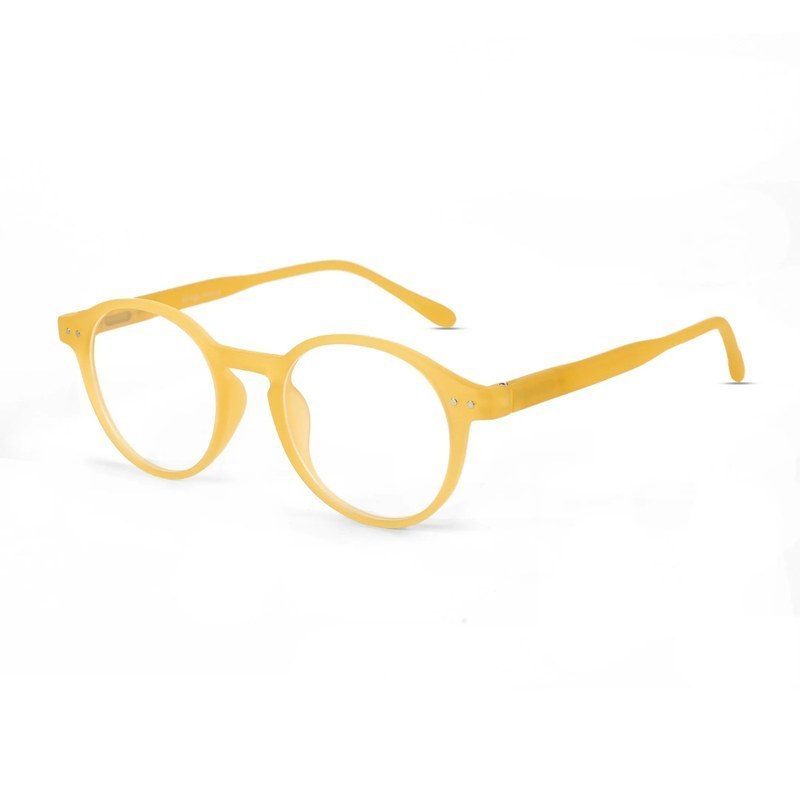 BluShield Transparent Orange Medium Full Rim CIRCLE Computer Glasses for Men & Women — Hashtag Eyewears