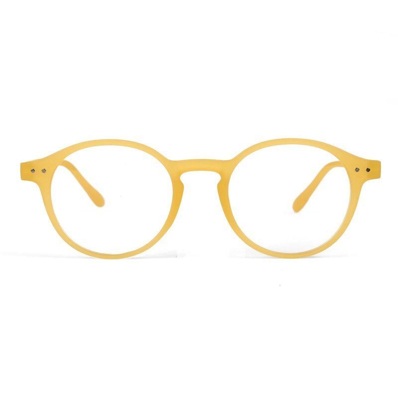 BluShield Transparent Orange Medium Full Rim CIRCLE Computer Glasses for Men & Women — Hashtag Eyewears