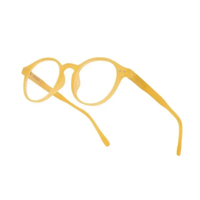 BluShield | Transparent Orange Medium Full Rim Round Computer Glasses for Men & Women [Blue Block]