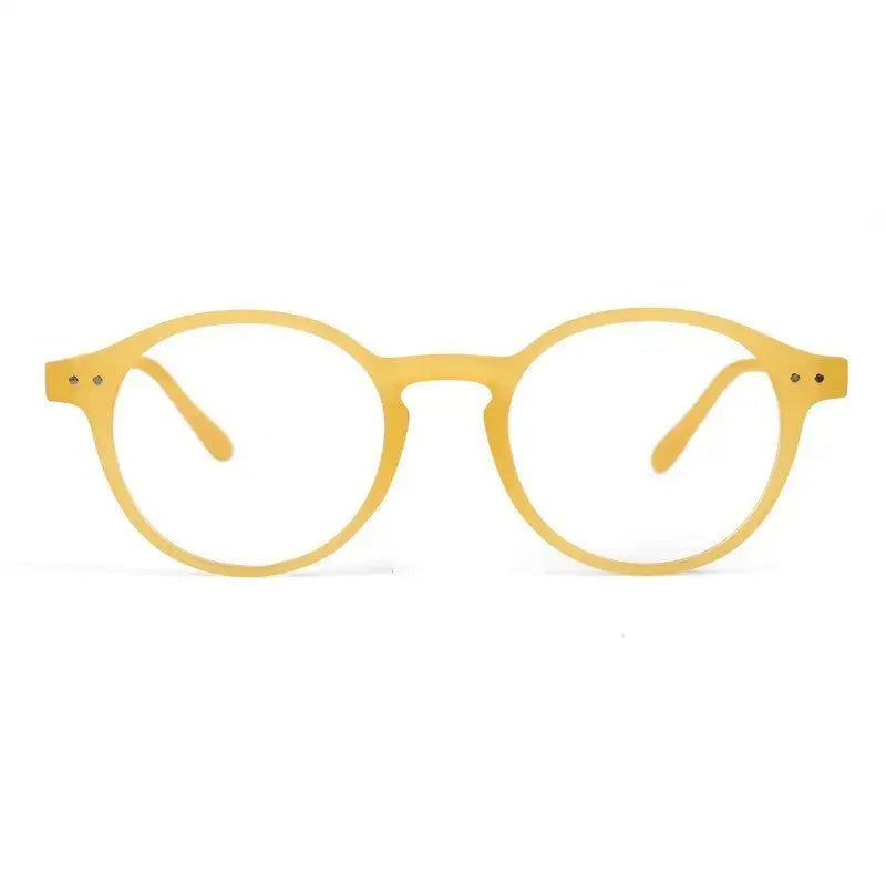 BluShield | Transparent Orange Medium Full Rim Round Computer Glasses for Men & Women [Blue Block]