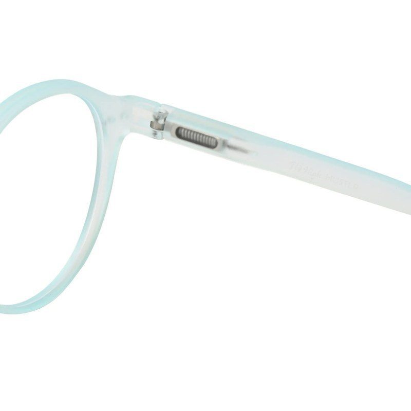 BluShield Transparent Skyblue Medium Full Rim CIRCLE Computer Glasses for Men & Women — Hashtag Eyewears