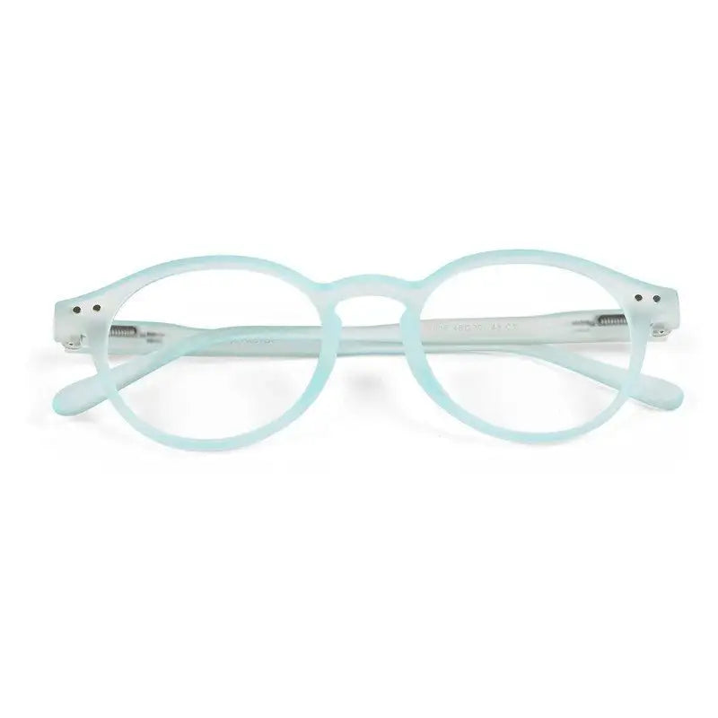 BluShield | Transparent Skyblue Medium Full Rim Round Computer Glasses for Men & Women [Blue Block]