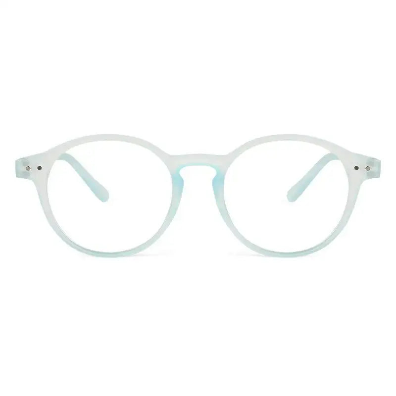 BluShield | Transparent Skyblue Medium Full Rim Round Computer Glasses for Men & Women [Blue Block]