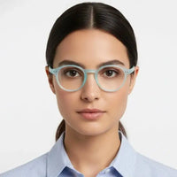 BluShield | Transparent Skyblue Medium Full Rim Round Computer Glasses for Men & Women [Blue Block]
