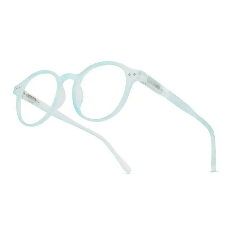 BluShield | Transparent Skyblue Medium Full Rim Round Computer Glasses for Men & Women [Blue Block]