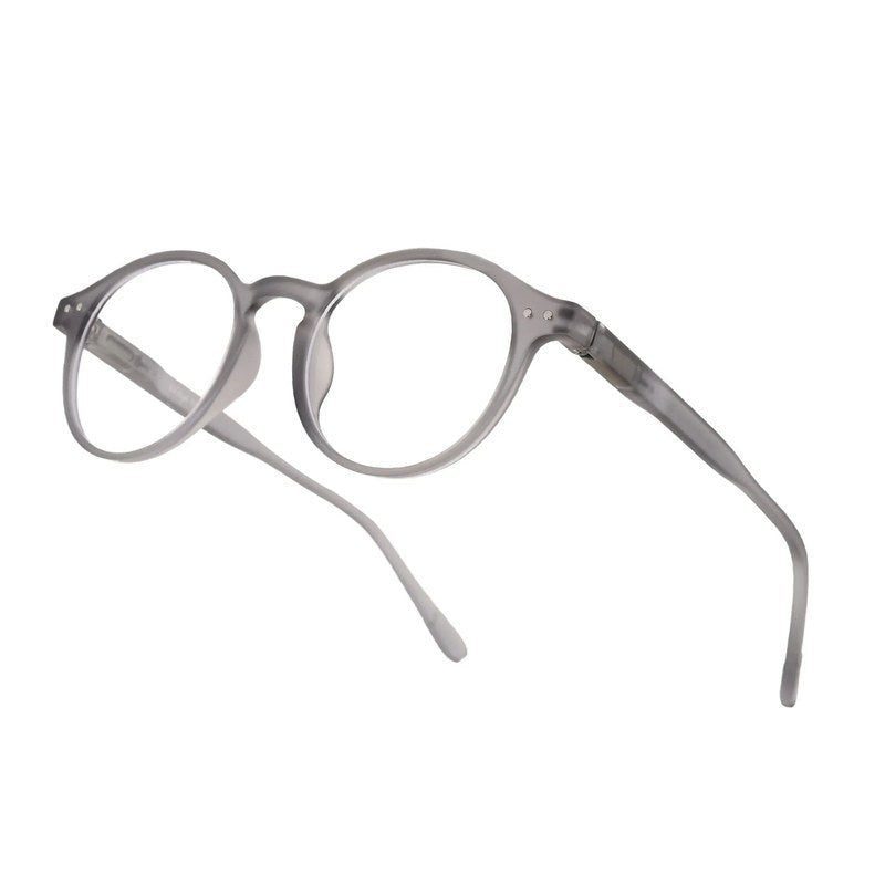 BluShield Transparent Smoke Medium Full Rim CIRCLE Computer Glasses for Men & Women — Hashtag Eyewears
