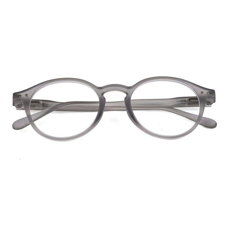 BluShield Transparent Smoke Medium Full Rim CIRCLE Computer Glasses for Men & Women — Hashtag Eyewears
