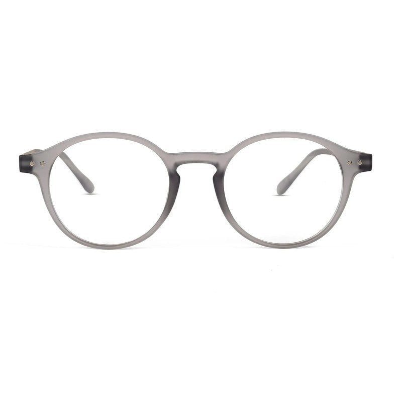 BluShield Transparent Smoke Medium Full Rim CIRCLE Computer Glasses for Men & Women — Hashtag Eyewears