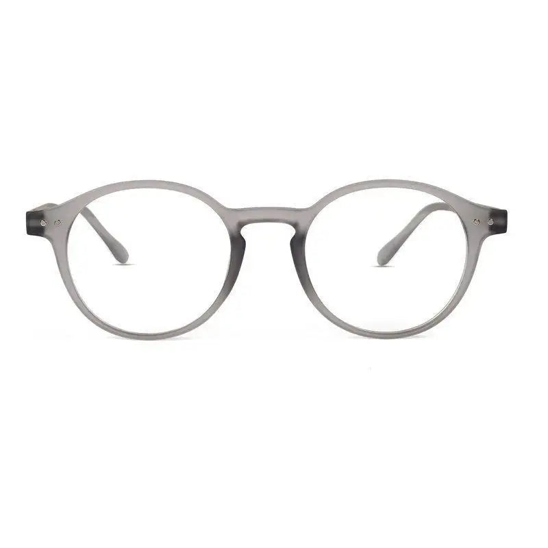 BluShield | Transparent Smoke Medium Full Rim Round Computer Glasses for Men & Women [Blue Block]