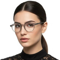 BluShield | Transparent Smoke Medium Full Rim Round Computer Glasses for Men & Women [Blue Block]