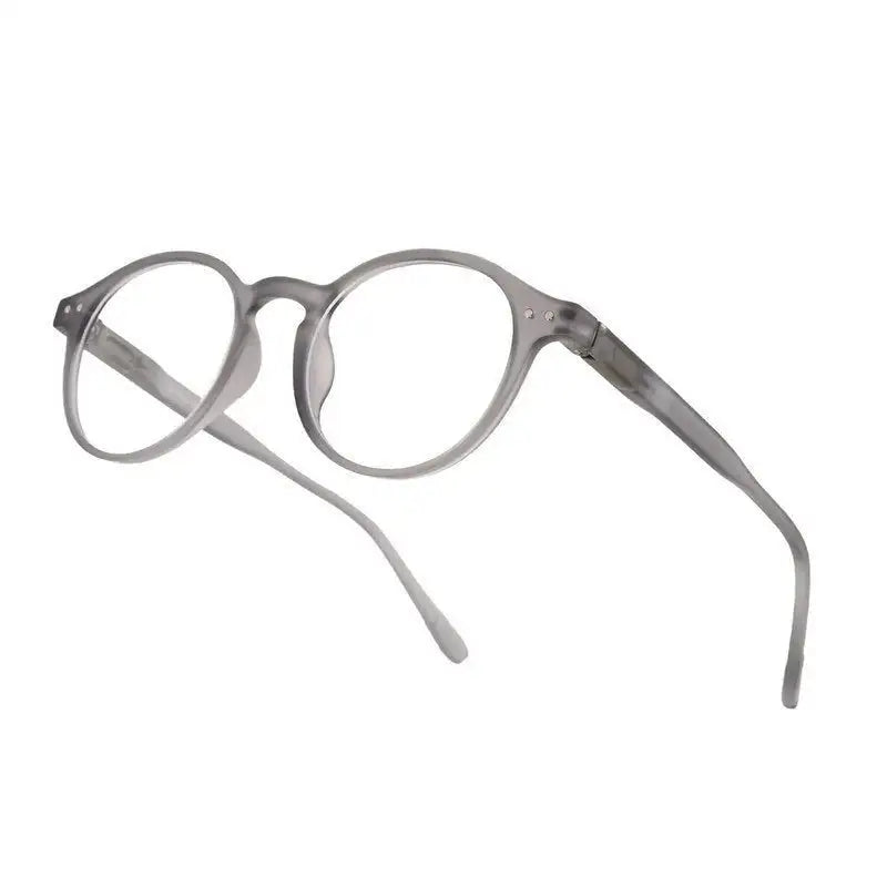 BluShield | Transparent Smoke Medium Full Rim Round Computer Glasses for Men & Women [Blue Block]