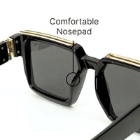 Bold Black Medium Full Rim Square Sunglasses for Men — Hashtag Eyewears