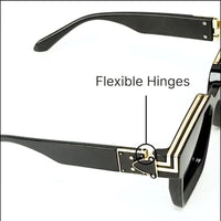 Bold Black Medium Full Rim Square Sunglasses for Men — Hashtag Eyewears