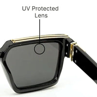 Bold Black Medium Full Rim Square Sunglasses for Men — Hashtag Eyewears