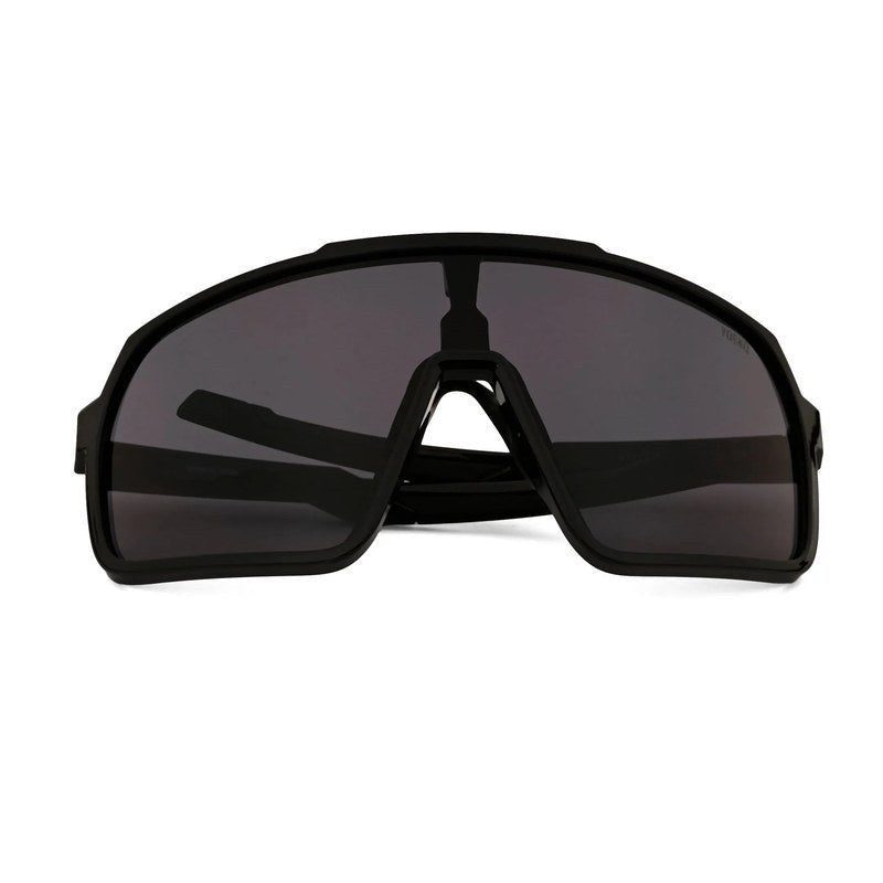 Bolt Black Extra-Large Half Rim Shield Sports Sunglasses for Men & Women — Hashtag Eyewears