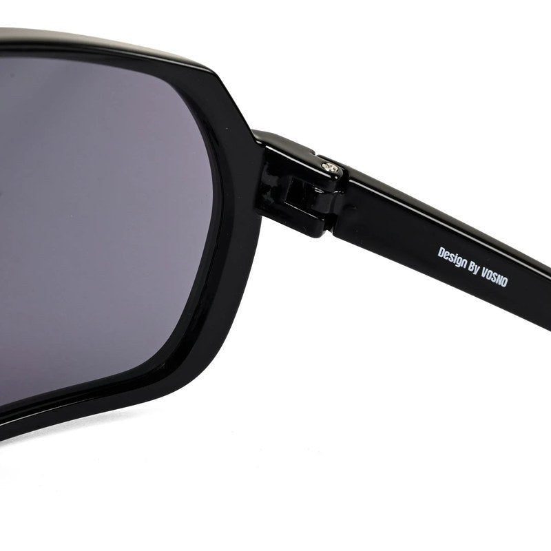 Bolt Black Extra-Large Half Rim Shield Sports Sunglasses for Men & Women — Hashtag Eyewears