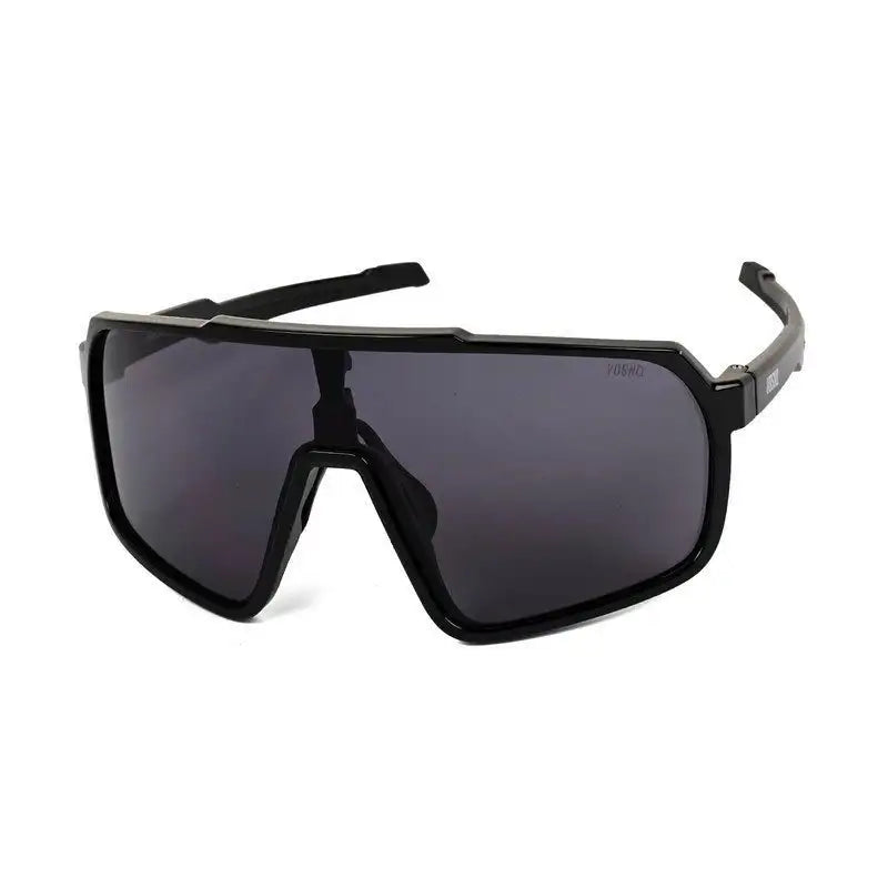 Bolt | Black Extra-Large Half Rim Shield Sports Sunglasses for Men & Women [UV-protected]