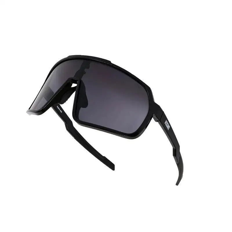 Bolt | Black Extra-Large Half Rim Shield Sports Sunglasses for Men & Women [UV-protected]