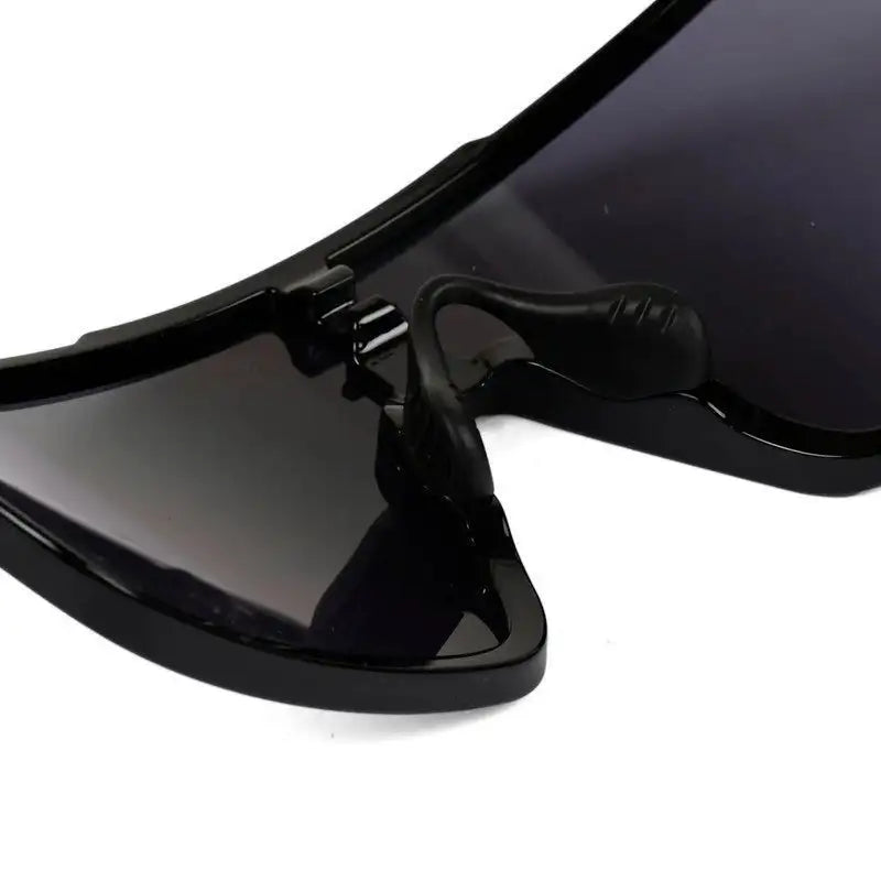 Bolt | Black Extra-Large Half Rim Shield Sports Sunglasses for Men & Women [UV-protected]